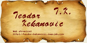 Teodor Kekanović vizit kartica